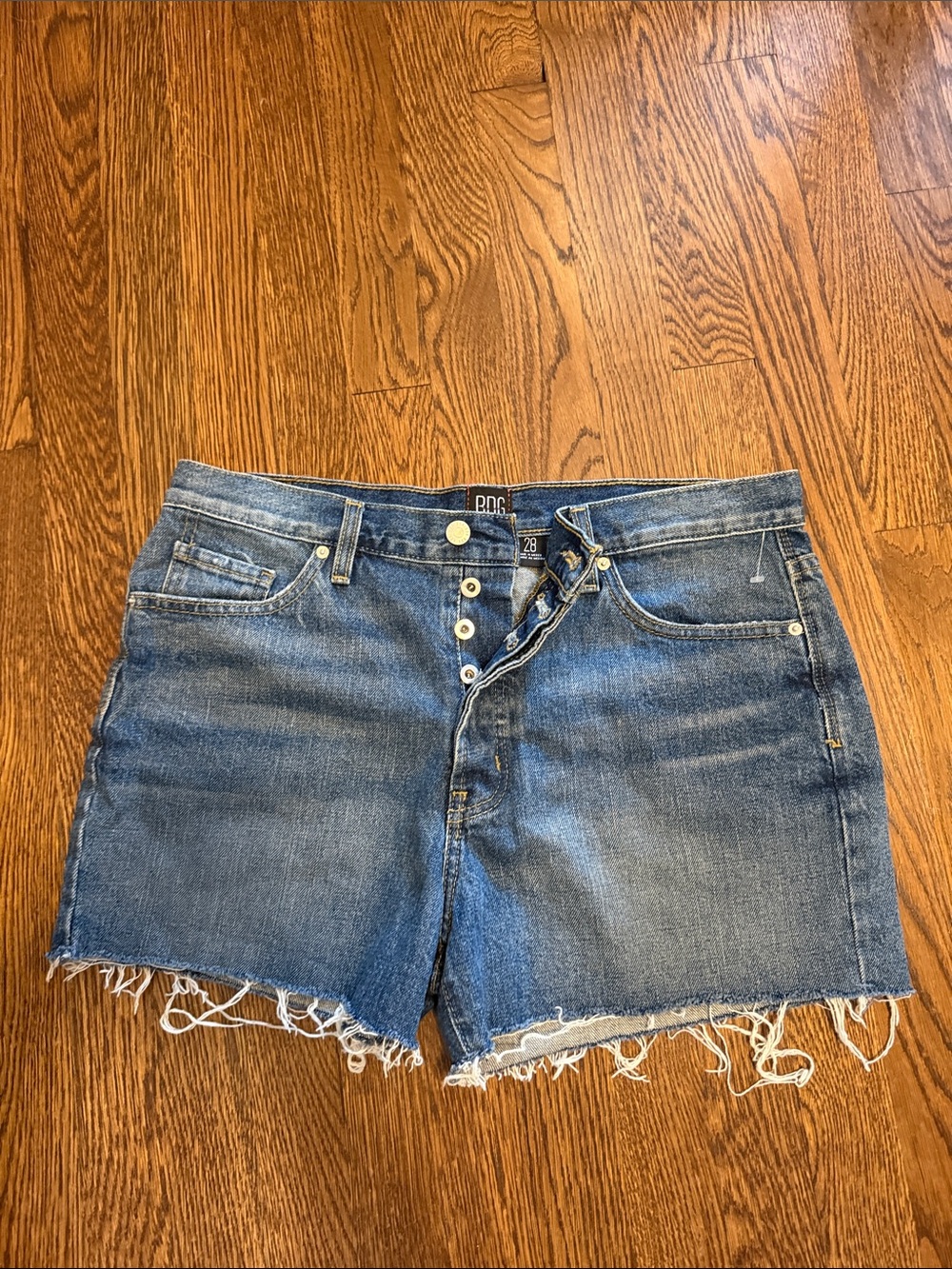 BDG Boyfriend Low Rise Size 28 Blue Denim Cutoff Shorts